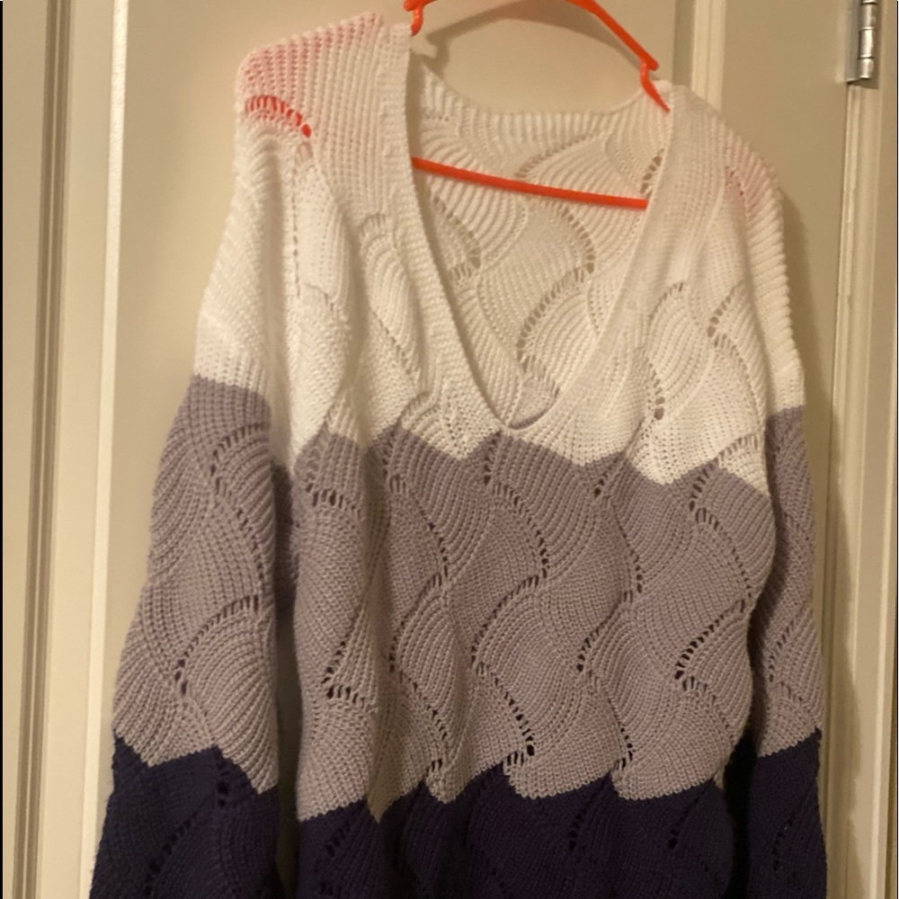 SHEIN Cute blue, grey, white sweater